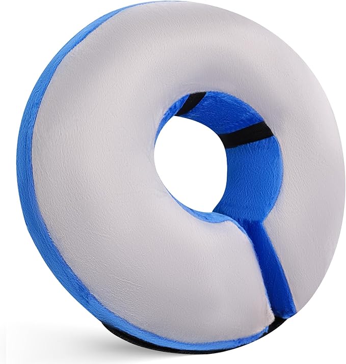 Katoggy Inflatable Cone Collar for After Surgery, Soft Adjustable Blow up Donut E-Collar for Small Medium Large Dogs and Cats