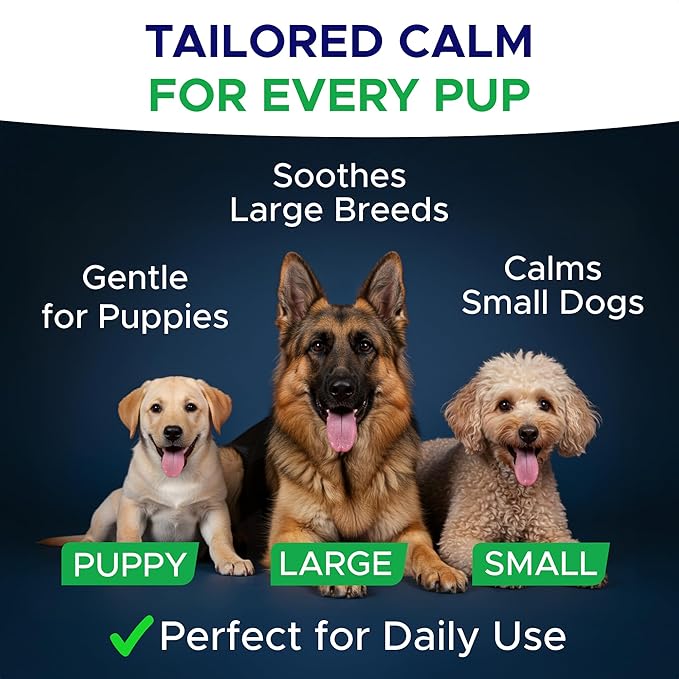 Advanced Calming Chews for Dogs - Hemp Treat + Melatonin + Valerian - Relaxing Bites - Calming Care - Stress Relief - Made in USA - Calm, Sleep Aid, Storms - 60Ct