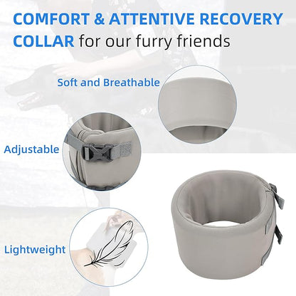 Dog Neck Brace for Pet After Surgery Recovery Adjustable Breathable Neck Cervical Cone，Dog Cone Collar Recovery Head Cone for Small Medium Dogs Puppies Kittens with Spinal IVDD Lssues (Gray,S)
