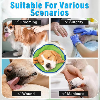 Soft Dog Cone Recovery Collars & Cones After Surgery for Small,Medium Large Dogs,Adjustable Breathable Dog Cone Collar,Protect Pets from Licking Wounds,Soft and Comfortable, Reduce Anxiety (Blue, L)