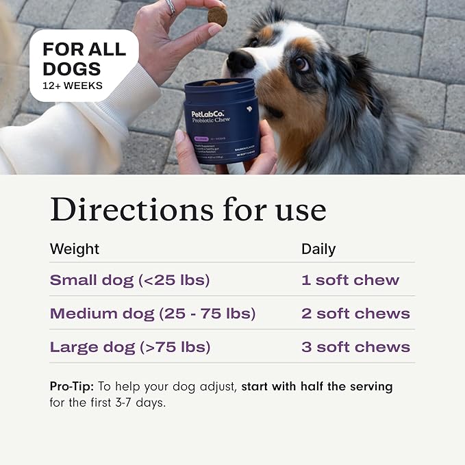 PetLab Co. Probiotics for Dogs, Support Gut Health, Occasional Diarrhea, Digestive Health & Seasonal Allergies - Salmon Flavor - 30 Soft Chews - Pack of 3