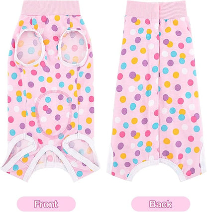 Coppthinktu Recovery Suit for Dogs After Surgery, Dog Onesie Surgery Recovery Suit for Female Spay, Soft Surgical Pajamas Bodysuits for Puppy to Prevent Licking Dog Cone Alternative Dots M