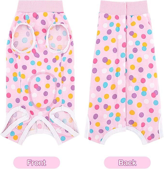 Coppthinktu Recovery Suit for Dogs After Surgery, Dog Onesie Surgery Recovery Suit for Female Spay, Soft Surgical Pajamas Bodysuits for Puppy to Prevent Licking Dog Cone Alternative Dots L