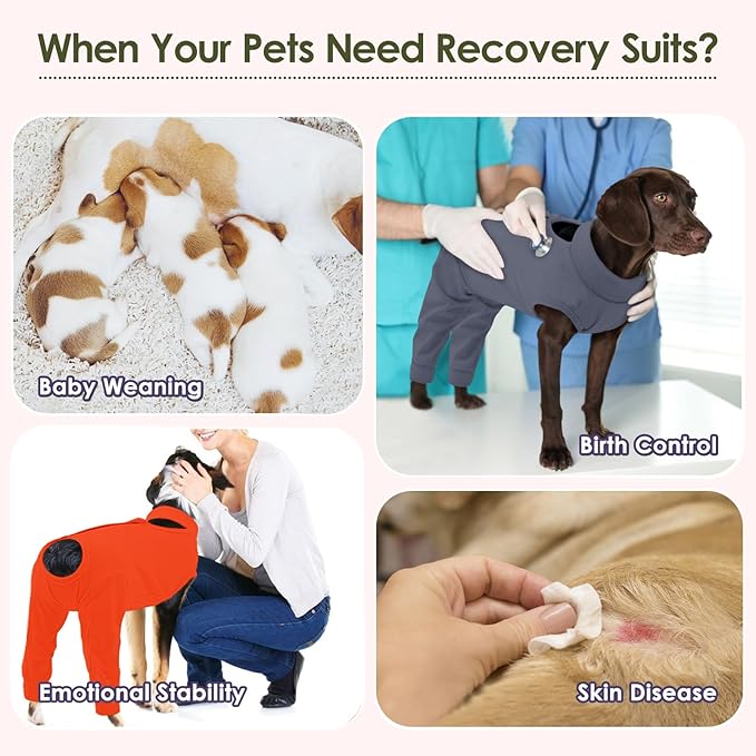 KOESON Dog Recovery Suit for Hind Leg, Soft Recovery Sleeve for Female Male Dogs, Pet Rear Leg Wound Cover to Stop Licking, Dog Surgery Shirt for Rear Legs