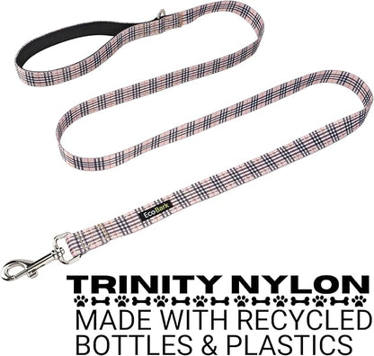 EcoBark Dog Leash - Soft & Reflective Comfort Leash with Padded Handle - Soft, Strong, & Durable for Small, Medium or Large Dogs (Tan Plaid)