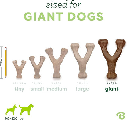 Benebone Wishbone Durable Dog Chew Toy for Aggressive Chewers, Made in USA, Giant, Real Bacon Flavor