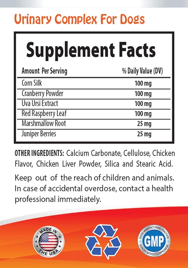 Natural Dog UTI - Dog Urinary Health Formula - Helps with Incontinence and Bladder Issues - Immune Boost - Dog Cranberry Supplement - 2 Bottles (180 Treats)
