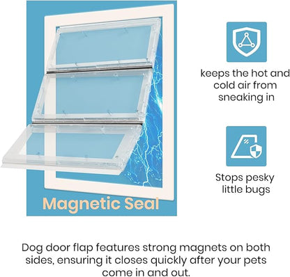 Calvana 3-Panel Airseal Pet Door Replacement Flap, Compatible with Ideal Pet Products 10.25"x15.75" Extra Large Dog Door, Easy Installation