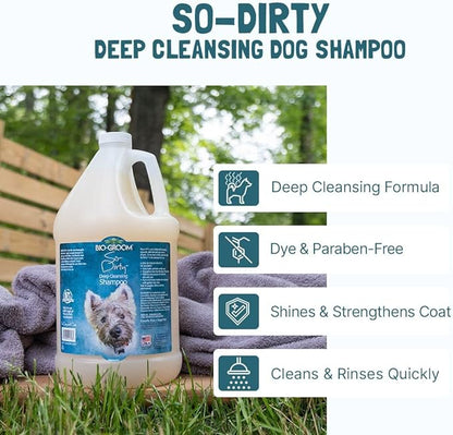 Bio-Groom So-Dirty Dog Shampoo - Quick Rinse Pet Shampoo, Dog Bathing Supplies, Puppy Wash, Dog Grooming Supplies, Cruelty-Free, Made in USA, Shampoo for Smelly Dogs - 5 Gallons