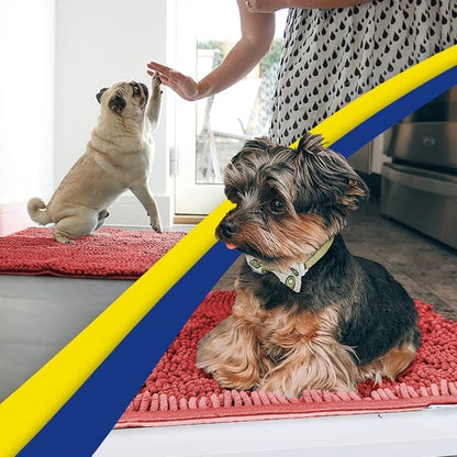 Muddy Mat® | Super Absorbent Door Mat Indoor, Microfiber Quick Dry Chenille Entryway Rug, Non-Slip Front Door Mat, Indoor Mats for Entryway, Machine Washable Pet Rug, Red 59"x24"