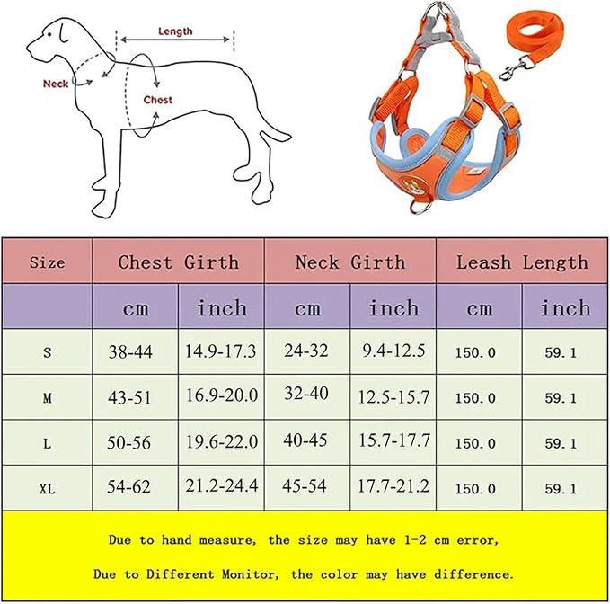 Dog Collar Pet Dog Harness and Leash Set Adjustable Harness Reflective Breathable Small Dog Pet Supplies