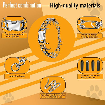 Anti-Tangling Collar, Quick Release Buckle Dog Collar, Adjustable Collar for Small, Medium & Large