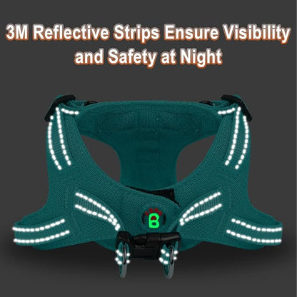 Dog Harness Step in Dog Vest Harness, Reflective Adjustable Puppy No Pull Harness Breathable Soft for Small and Medium Dogs Cats, Ocean Blue, S