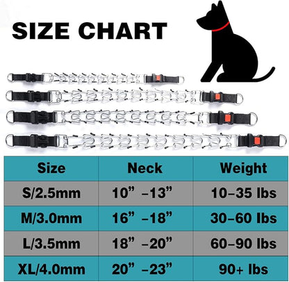 Pinch Collar for Dogs,Adjustable Dog Training Collar for Small Medium Large Dogs with Quick Release Buckle, No Pull Dog Collar Prong(S,10"-13")