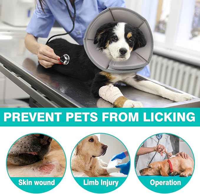Soft Dog Cone Pet Cone Dog Recovery Collar Cone for Dogs After Surgery,Adjustable Dog Cone Collar for Large Medium Small Dogs Elizabethan Collar