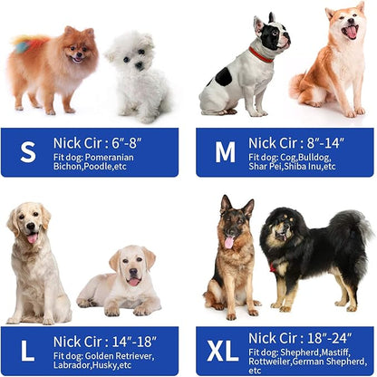 MCHY Inflatable Dog Cone,Adjustable Recovery Collar for Dogs After Surgery,Prevent from Biting & Scratching,Not Block Vision (Blue, L-Neck 15''- 20'')