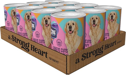 A Strong Heart Wet Dog Food, Ribeye Cuts in Gravy, Made with Real Beef, Made in The USA, 13.2 oz Can (Pack of 12)