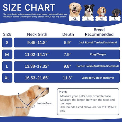 ASENKU Dog Cone Collar, Soft Adjustable Cone for Dogs to Stop Licking, Lightweight Recovery Dog Cone After Surgery, Pet E-Collar for Small, Medium & Large Dogs(Blue, M)