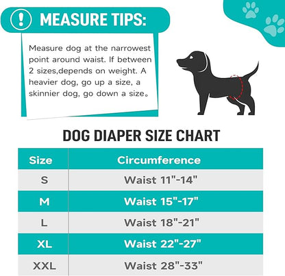 Male Dog Diapers, High Absorbing Dog Belly Bands for Male Dogs, Washable Reusable Dog Males Wraps(5 Pack)