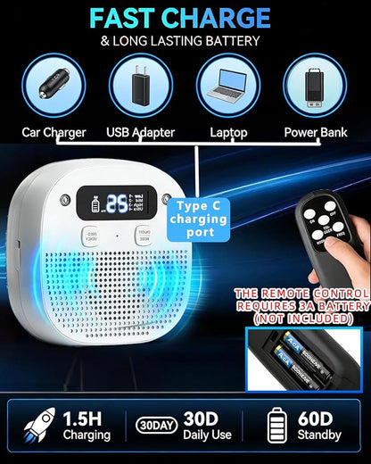 Dog Barking Control Devices, Anti Barking Device for Dogs with Remote Control, Ultrasonic & Sensor Technology, Rechargeable, Waterproof, Adjustable Modes & Frequencies, Bark Box Indoor Outdoor(White)