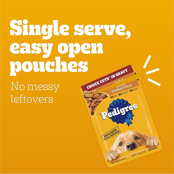 Pedigree Choice Cuts in Gravy Wet Dog Food, Adult Soft Wet Dog Food, Variety Pack, 3.5 oz. Pouches, 30 Count