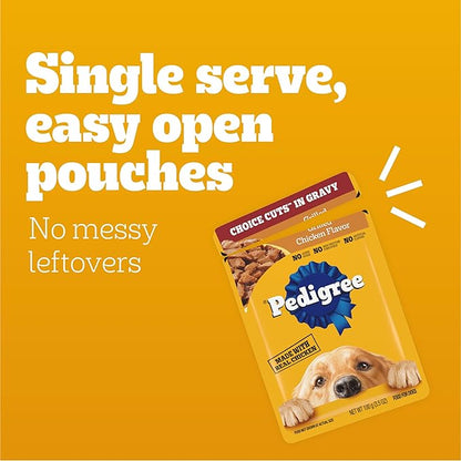 Pedigree Choice Cuts in Gravy Wet Dog Food, Adult Soft Wet Dog Food, Variety Pack, 3.5 oz. Pouches, 30 Count