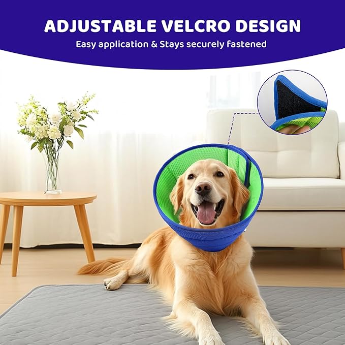 Soft Dog Cone Collar Alternative, Comfortable Cones for Large Dogs to Stop Licking After Surgery, Comfy Elizabethan Collars, Neuter Recovery Ecollars of Shame Alternatives