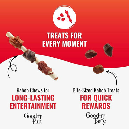 Good 'n' Tasty Kabob Bites Treat for All Dogs, 4 Ounce, Gourmet Dog Treats with Chicken, Duck or Chicken Liver, New Improved Formula for Softer Texture