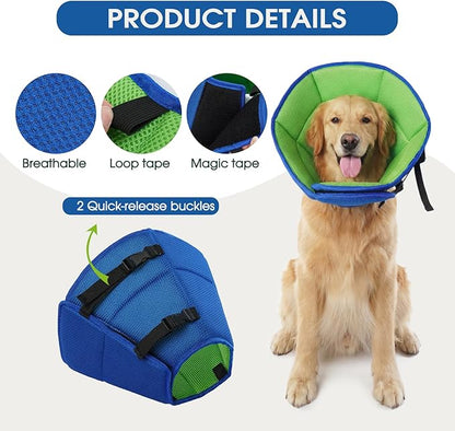 Dog Cone Collar After Surgery, Soft Cone for Small Dogs to Stop Licking, Adjustable Elizabethan Collar for Dogs, Lightweight Breathable Dog Recovery Cones for Wound Healing & Hot Spots
