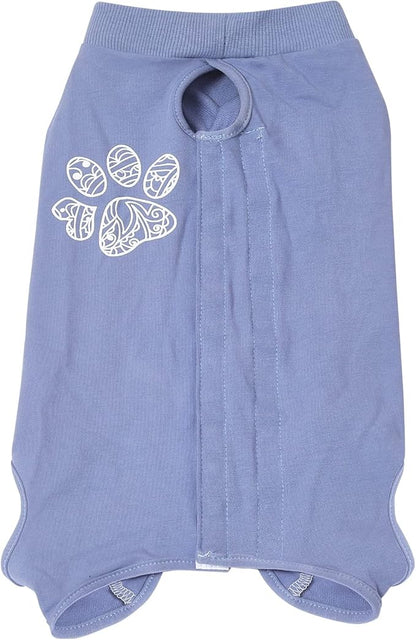 Jiupety Dog Recovery Suit Adjustable, Not Fit Slim and Long Body, Dogs Suit for Surgery Recovery, 3XL Size, Anti-Licking Surgical Dog Onesies, Blue & Paw