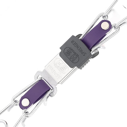 Herm Sprenger Chrome Plated Steel Dog Collar with Quick Release ClicLock Buckle and Biothane Insert Training Collar for Dogs Made in Germany (Violet Purple, 22in x 3.0mm(Neck Size up to 18-19in))