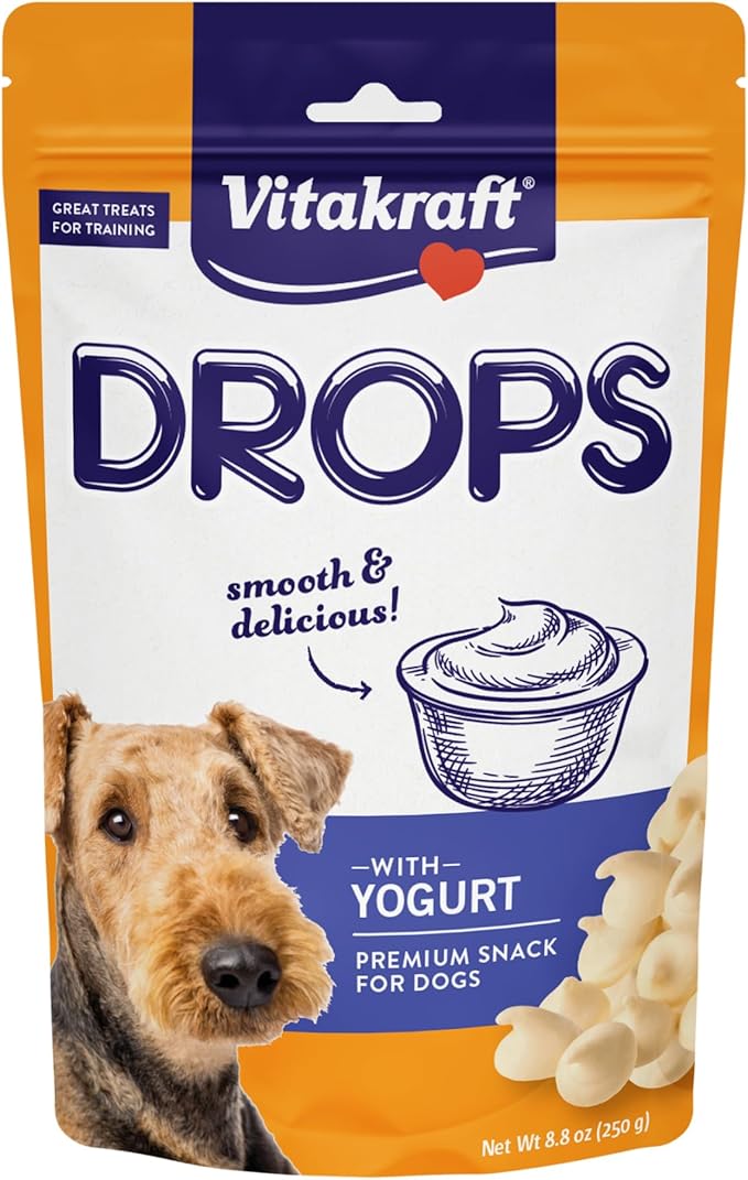 Vitakraft Drops Dog Treats with Yogurt - Bite-Sized Yogurt Training Treats for Dogs - Small Dog Treats