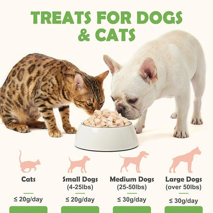 MON2SUN Freeze-Dried Chicken Dog and Cat Treats, Single Ingredient Training Treats, High Protein Grain-Free Snack & Food Topper, 6 oz