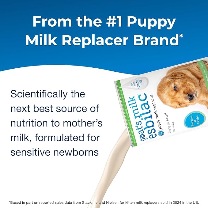 Pet-Ag Goat’s Milk Esbilac Liquid - 11 oz, Pack of 4 - Ready-to-Feed Puppy Formula with Vitamins, Minerals, and Trace Nutrients for Puppies Newborn to Six Weeks Old - for Sensitive Digestive Systems