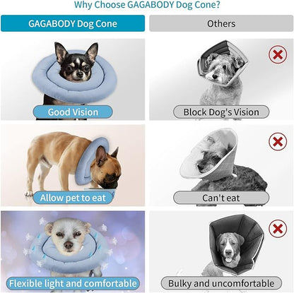 Dog Cones for Medium Dogs,Comfortable Adjustable Soft Dog Cone Alternative After Surgery,Elizabethan Donut Collar for Medium Dogs Recovery,Different Sizes for Cats,Large Dogs and Small Dog