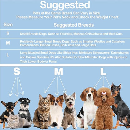Soft Dog Cone for Small Dogs & Cats, Comfy Dogs Recovery Collar After Surgery, Adjustable E Collar Alternative to Stop Licking, Protective Pets Cones for Pup&Kitty, Comfortable Dog Cones