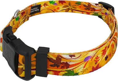 Country Brook Petz - Autumn Wind Everyday Dog Collar and Leash - Awesome Autumn Collection Featuring Designs You'll Fall for (1 Inch, Large)