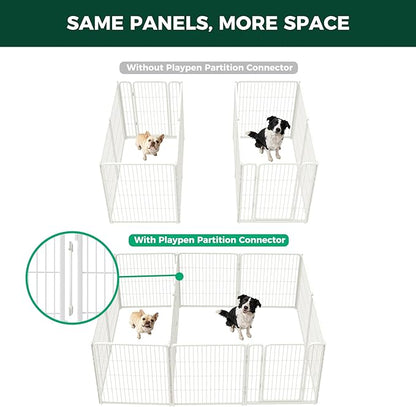 FXW Homeplus Unleashed Indoor Dog Playpen - Stress-Free and Safe Play, Heavy Duty 32 Inch 12 Panels with Connectors (Pack of 2) for Puppy and Small Dogs, White│Patented
