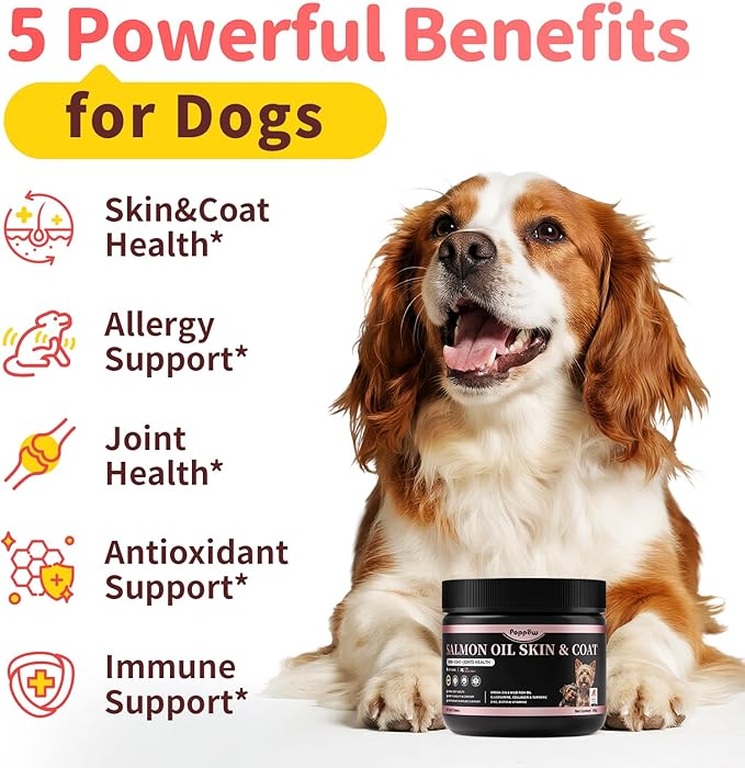 Salmon Oil for Dogs Skin & Coat, 13 in 1 Wild Alaskan Fish Oil for Dogs - Omega 3 EPA & DHA & ALA Fatty Acids, Dog Allergy Relief Chews, Joint & Immune Support, 90 Count, Salmon Flavor, Soft Chews