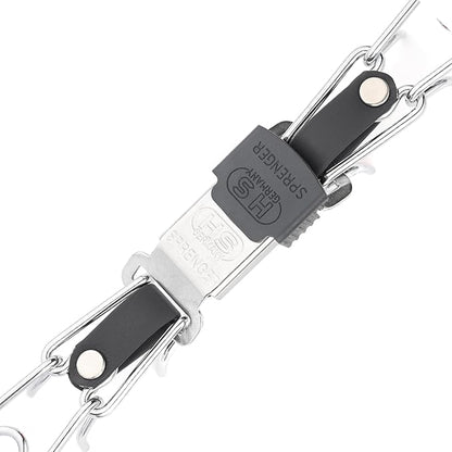 Herm Sprenger Chrome Plated Steel Dog Collar with Quick Release ClicLock Buckle O-Ring Biothane Insert Training Collar Made in Germany (Black, 22in x 3.0mm(Neck Size up to 18-19in))