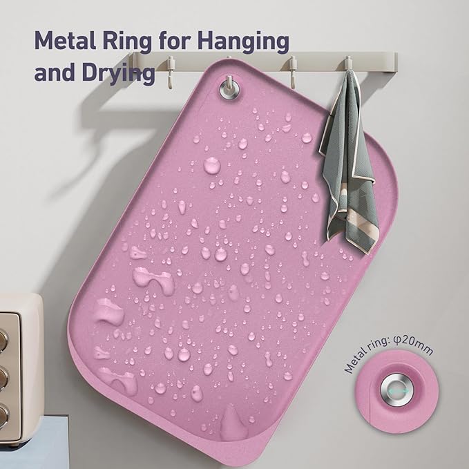 Silicone Pet Feeding Mat with Metal Ring, Waterproof, 23x15 in, Pet Feeding Mats, Raised Edges to Prevent Spills, Dogs and Cats Placement Tray to Stop Food and Water Bowl Messes (Pink, 23x15 in)