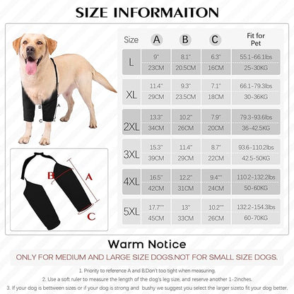 ROZKITCH Dog Surgery Leg Sleeve for Front Legs, Pet Prevent Licking Wound Elbow Knee Protector, Dog Leg Sleeve to Stop Licking Cone Collar Alternative for Sprain ACL CCL Arthritis Black XL