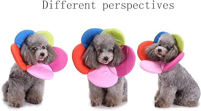 Dogs Cats Medical Grooming Pet E-Collar Recovery Remedy Protective Dog Lick Caught Soft Sponge Adjustable Postoperative Kit for Small and Medium Dog (Multicolor, S (neck's Girth 8.6" to 9.4"))