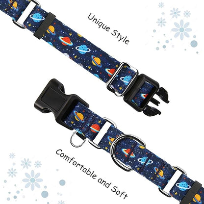 Martingale Dog Collars with Buckle No Slip Training Boy Dog Collar for Medium Dogs (Blue Space, Medium)