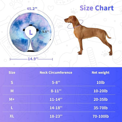 Dog Cone, Y-blue Dog Cone Collar Inflatable Puppy Neck Collar
