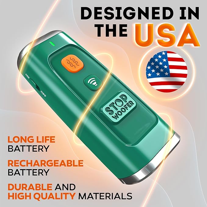Stop Dog Barking Instantly – Ultrasonic Dog Bark Deterrent Device Humane No-Shock Barking Silencer & Dog Trainer for Indoor & Outdoor Use Effective Bark Control Solution for Small Medium Large Dogs