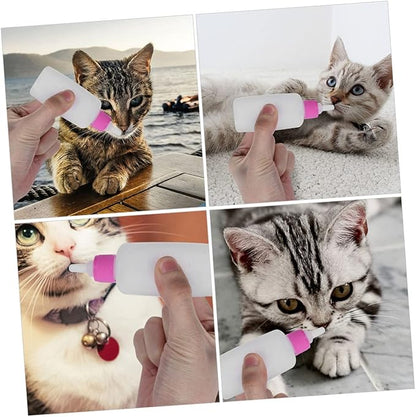 LIOOBO 60ml Pet Feeding Bottles 2 Sets Cat Milk Bottles Puppy Milk Feeder Pp Silicone Pet Supplies