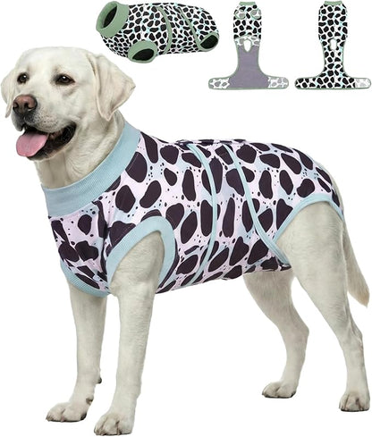 PetWarm Dog Onesie for Surgery Male, Dog Surgical Recovery Suit, Spay and Neuter, Prevents Licking After Surgery Onesie, Pet Recovery Suit for Dogs, Leopard Pattern, Silver Black, XL