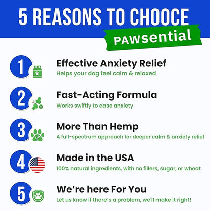 Advanced Hemp Calming Chews for Dogs - Dog Calming Chews - 120 Anxiety Relief Treats - Hemp Oil - Dog Calming Treats - Sleep Calming Aid - Calming Hemp Treats for Joint Health
