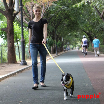 Puppia Soft Dog Harness No Choke Over-The-Head Triple Layered Breathable Mesh Adjustable Chest Belt and Quick-Release Buckle, Yellow, X-Small (Pack of 2)